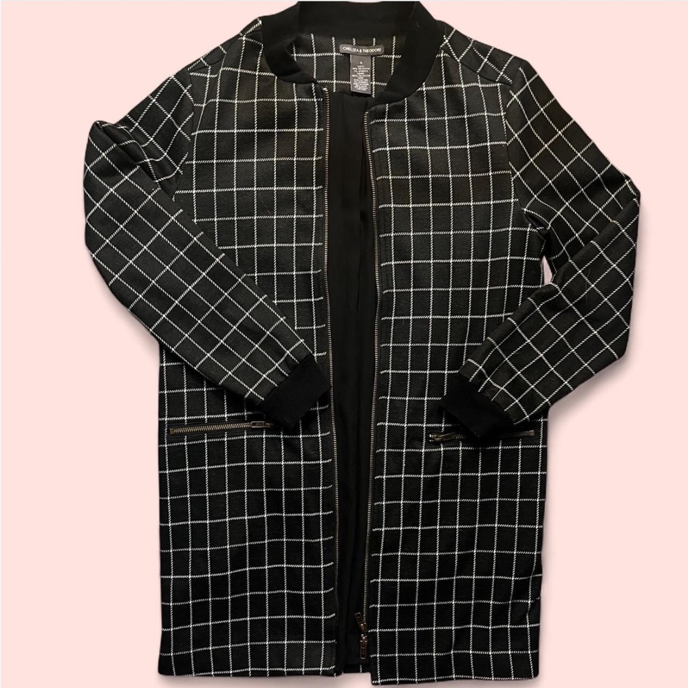 Chelsea & Theodore Black and White Checkered Jacket